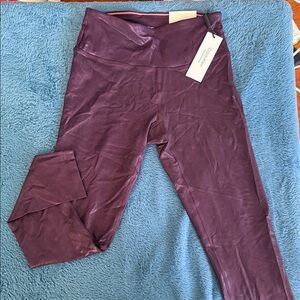 Calvin Klein Girls' Shiny Plum Purple Leggings